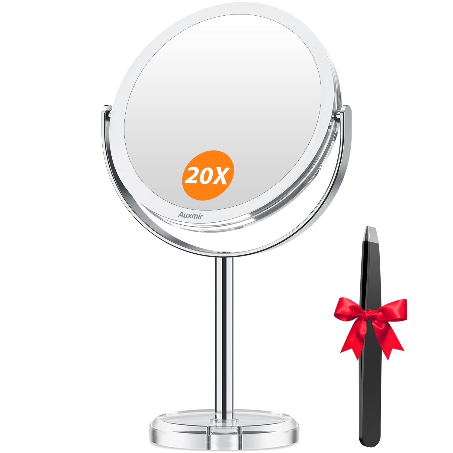Auxmir 20X Magnifying Makeup Mirror, Double Sided 1X/20X Magnifying Mirror, Tabletop Magnified Vanity Mirror with Magnification,