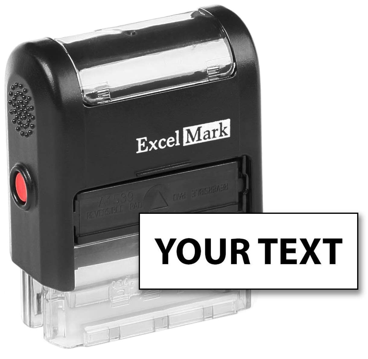 Excelmark Custom Self Inking Rubber Stamp - Home Or Office (A1539-1 Line With Bold Font)