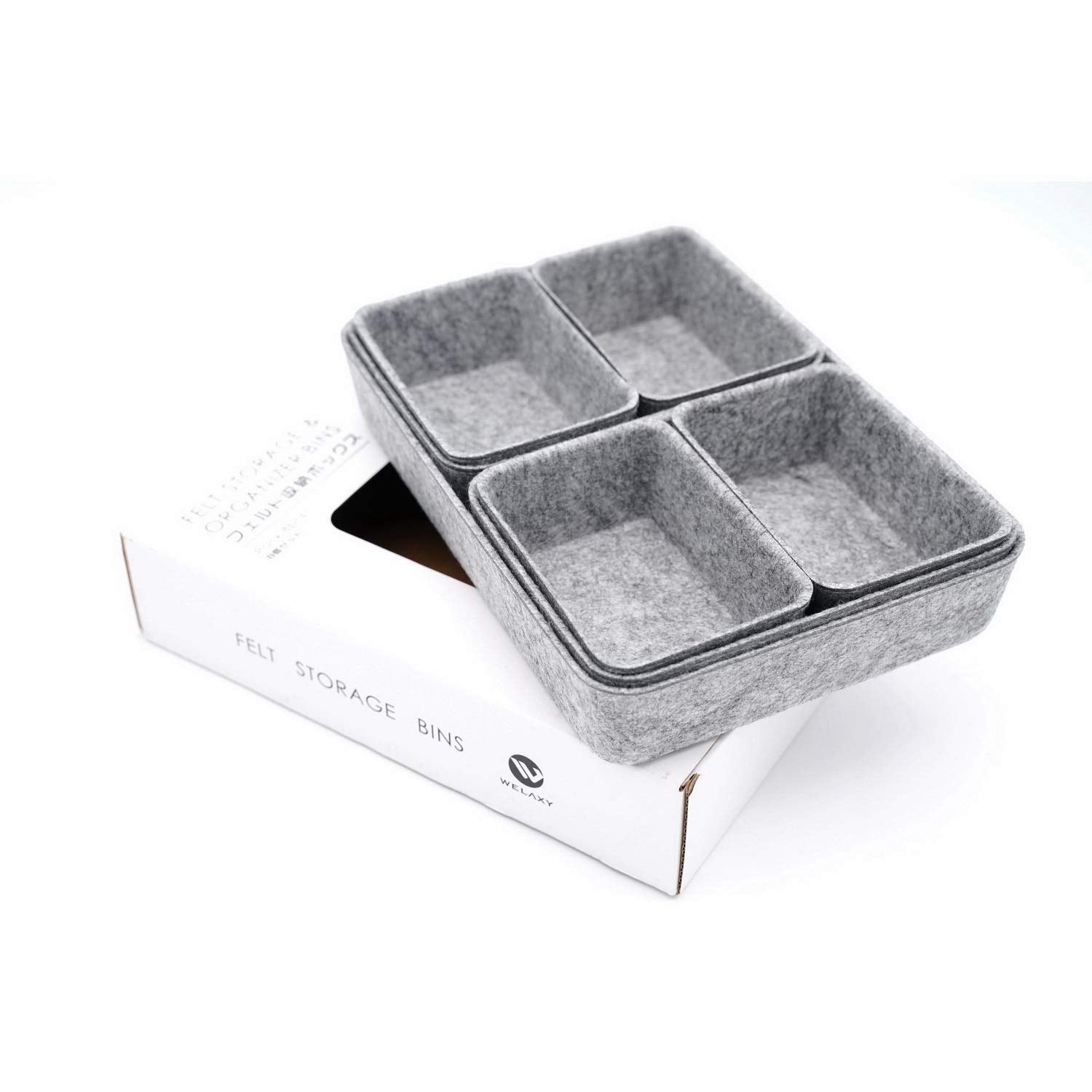 Welaxy Office Drawer Organizers Trays Felt Storage Bin Organize Dividers Box Back To School Dorm Home For Stationery Craft Junk