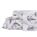 Jsd Grey White Boho Herbs Ferns Sheet Set Full Size, 4 Piece Botanical Printed Microfiber Bed Sheets Deep Pocket
