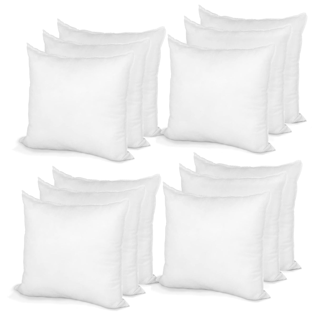 Pillow Insert 12' X 12' Polyester Filled Standard Cover (12 Pack)