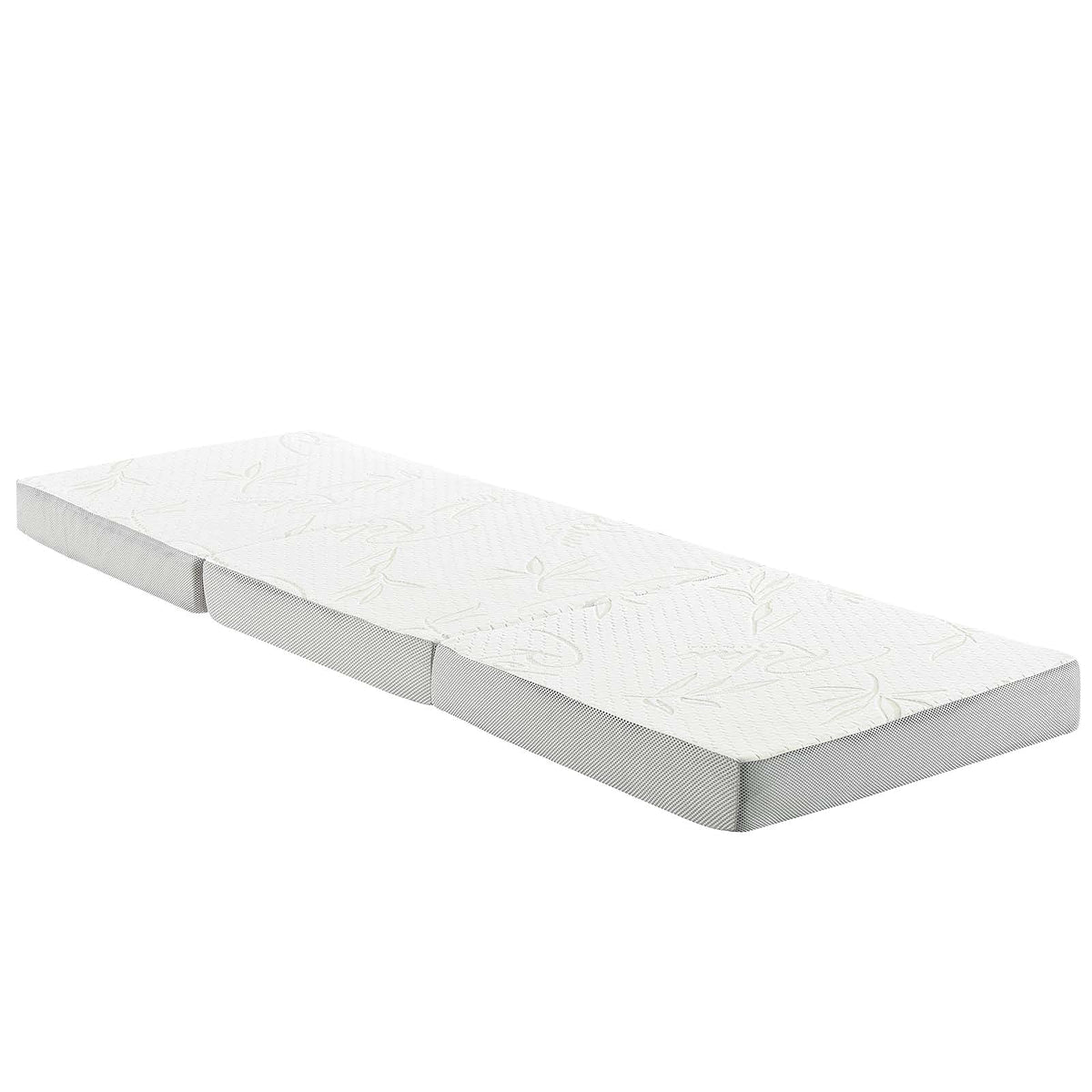 Modway 4” Relax Tri-Fold Mattress Topper CertiPUR-US Certified with Soft Removable Cover (25&quot;x75”)