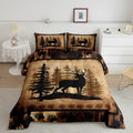 Feelyou Cute Deer Comforter Set for Girls Boys Kids Deer Hunting Bedding Set Room Decor Rustic Bear Paw Print Bedding Set Canbin