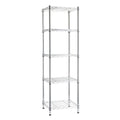 Amazon Basics 5-Shelf Tower Adjustable Storage Shelving Unit, Chrome, 16 D x 16 W x 54 H