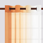 Dwcn Orange Faux Linen Ombre Sheer Curtains - 84 Inches Long Autumn Gradient Semi Voile Curtains For Bedroom And Living Room, Se