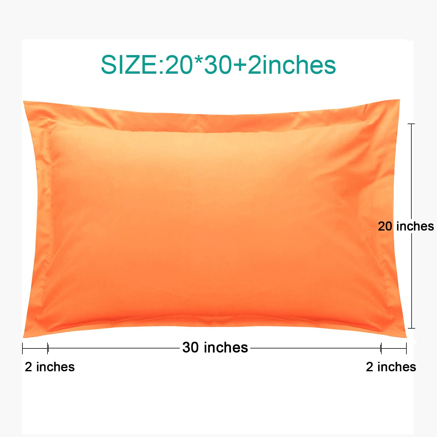 Ntbay 100% Brushed Microfiber Queen Pillow Shams Set Of 2, Super Soft And Cozy, Wrinkle, Fade, Stain Resistant 20X30 Inches Oxford Pillowcases, Orange