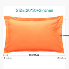 Ntbay 100% Brushed Microfiber Queen Pillow Shams Set Of 2, Super Soft And Cozy, Wrinkle, Fade, Stain Resistant 20X30 Inches Oxford Pillowcases, Orange