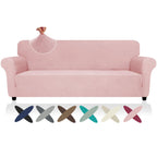 Znsayotx Oversized Super Stretch Couch Cover (91'-110'), New Striped Sofa Covers Comfortable & Durable, Dog Cat Pets Friendly Extra Large Spandex Sofa Slipcovers (Chintz Rose, Xl Sofa)