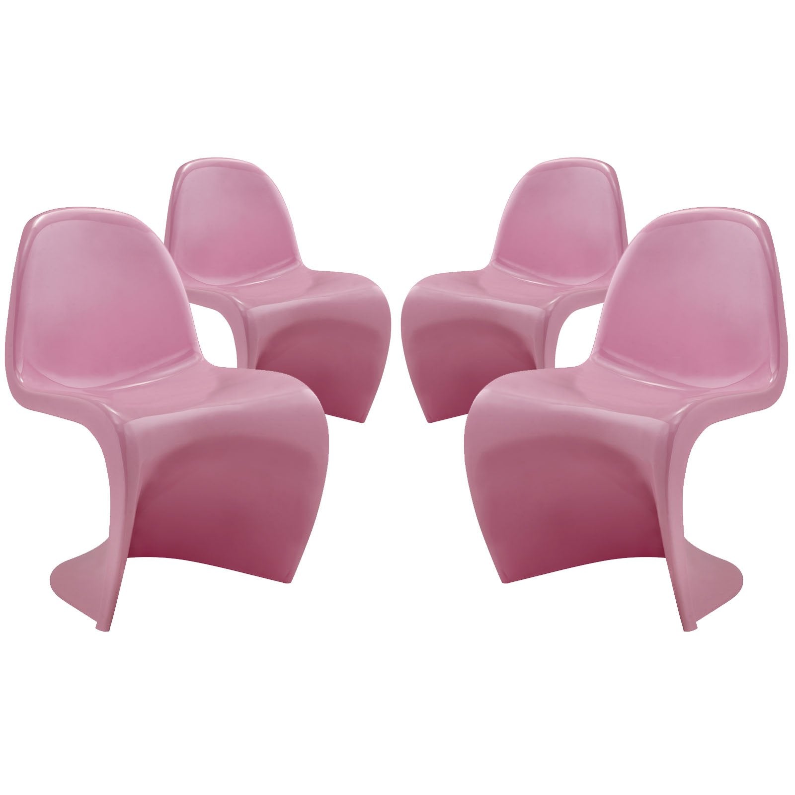 Modway Slither Dining Side Chair Set Of 4 In Pink