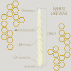 Beeswax Taper Candles Set Of 4,Spiral Taper Candle Dripless Short Candle Sticks For Dinner Wedding Party Christmas Home Decorati