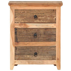 vidaXL Rustic Sideboard with 3 Drawers Made from Solid Acacia Wood and Reclaimed Wood – Perfect for Adding Charm to Your Living Space