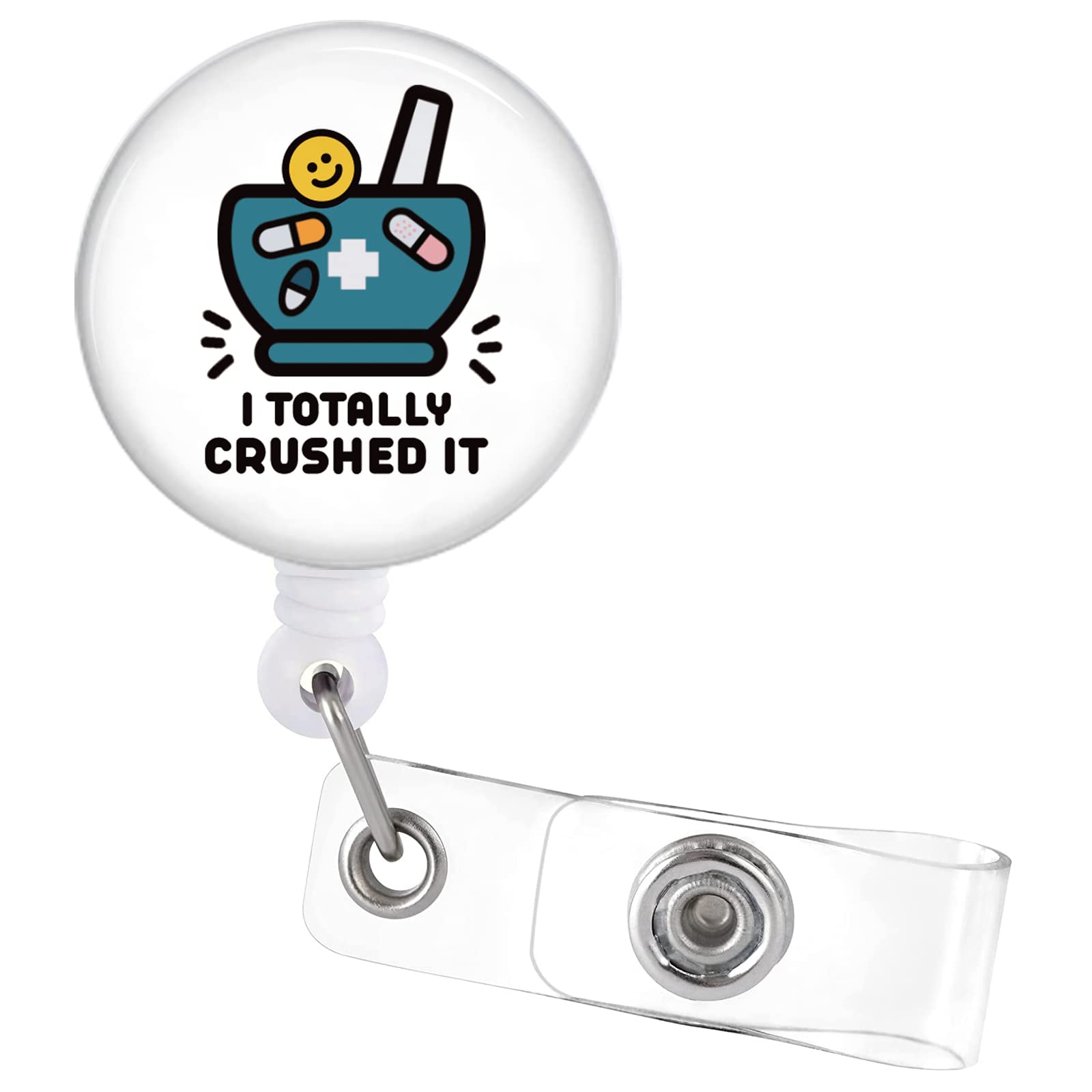 Badge Reels Retractable With Alligator Clip Mash Pot Funny Nurse Id Badge Holder For Pharmacy Technician Pharmacist Medical Nurs