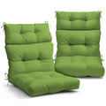 Eagle Peak Tufted Outdoor/Indoor High Back Patio Chair Cushions, Set Of 2, 46' X 22', Green