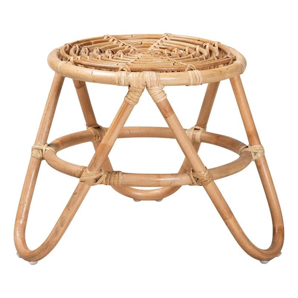 bali & pari Jacinda Modern Bohemian Natural Brown Rattan End Table