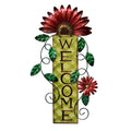 E-view Metal Welcome Sign Rustic Wall Hanging Plaque - Decorative Welcome Flower Signs for Porch Front Door Farmhouse Home Decor