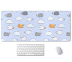 Ssoiu Chubby Cats Desk Mat, Extended Gaming Mouse Pad (35.5X15.7 In), Large Non-Slip Rubber Base Mousepad With Stitched Edges, W