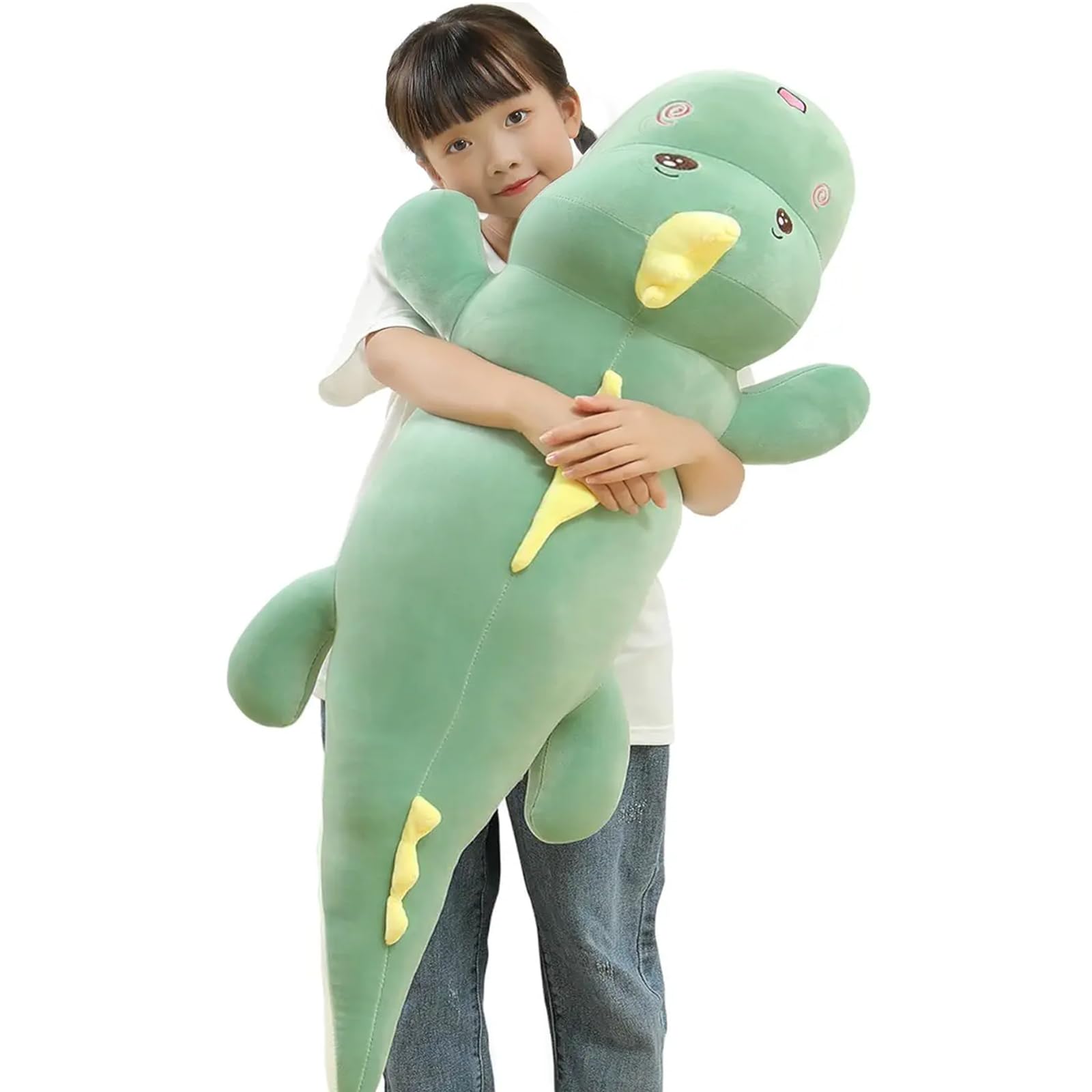 32' Giant Dinosaurs Plush Toy Pillow, Cute Dinosaur Stuffed Animals Doll, Soft Back Cushion Big Dinosaur Plushies, Gift For Kid