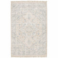 HomeRoots 509452 8 x 10 ft. Beige & Gray Oriental Hand Loomed Stain Resistant Rectangle Area Rug with Fringe