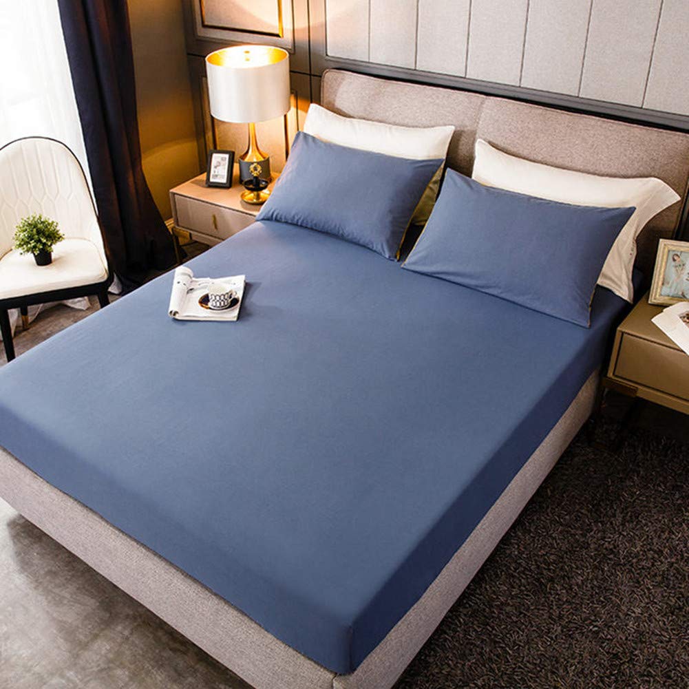 Full Size Premium Cotton Fitted Sheet Only - 300 Thread Count Pure Natural Cotton Fabric - 14' Deep Pocket,Breathable,Ultra Sof