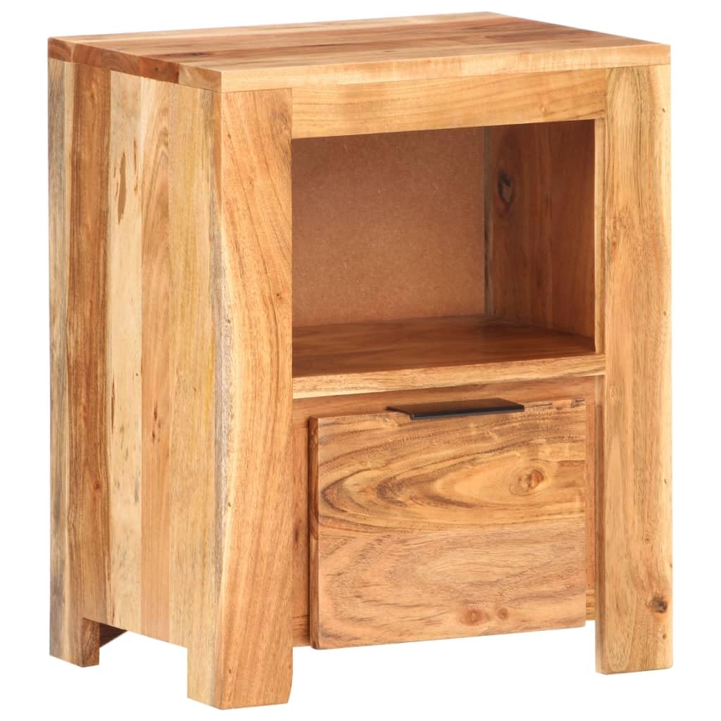 Furniking Bedside Cabinet 15.7&quot;x11.8&quot;x19.7&quot; Solid Acacia Wood (13,05kg)