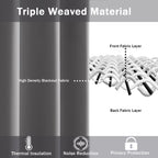 Jiuzhen Light Grey Blackout Curtains With Tiebacks Thermal Insulated, Light Blocking Noise Reducing Grommet Curtains For Bedroom And Living Room, Set Of 2 Window Curtain Panels, 60 X 63 Inch Length