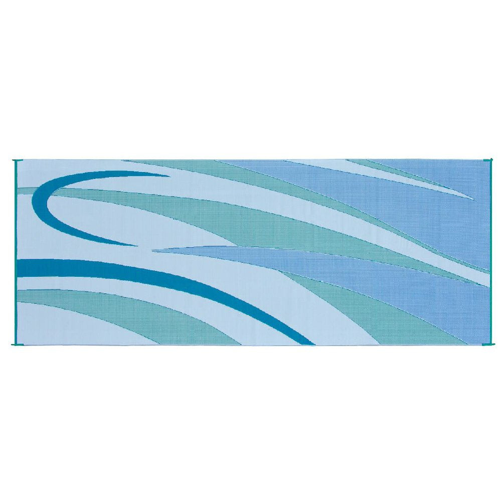 Ming'S Mark Gc3 Stylish Camping Reversible Graphic Patio Mat - 8' X 20', Blue/Green