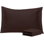 Ntbay 100% Brushed Microfiber Queen Pillow Shams Set Of 2, Super Soft And Cozy, Wrinkle, Fade, Stain Resistant 20X30 Inches Oxford Pillowcases, Dark Brown