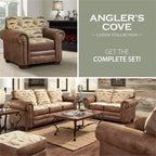 American Furniture Classics Model Angler's Cove 4-Piece Sleeper upholstery set, Brown