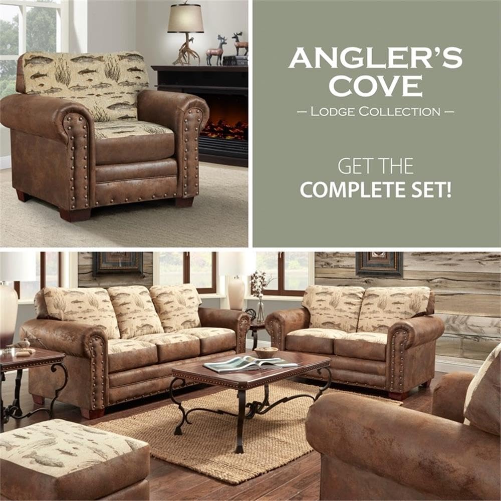American Furniture Classics Model Angler's Cove 4-Piece Sleeper upholstery set, Brown
