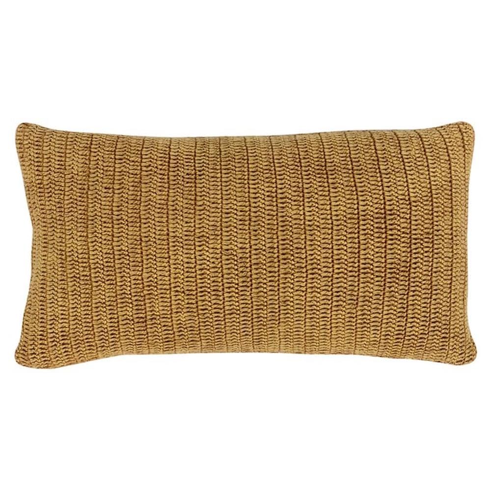 Kosas Home Nakeya 14X26 Belgian Flax Linen Fabric Throw Pillow In Honey Yellow