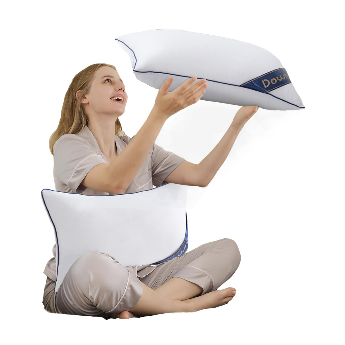Downcool Throw Pillow Inserts (Pack Of 2) - 20 X 20 White Square Pillow Inserts For Sofa Bed - Indoor Decorative Couch Pillows