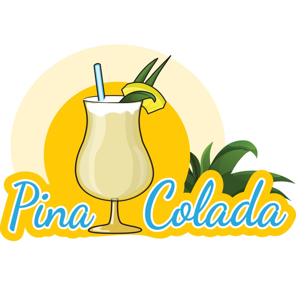 Pina Colada 8' Concession Decal Sign Cart Trailer Stand Sticker Equipment