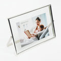 AhaGo Silver Floating Frame (5''x7'', Horizontal), For Picture 4x6,3x5,2x3, Tabletop Shelf Photo Frame, Modern Minimalist Style,