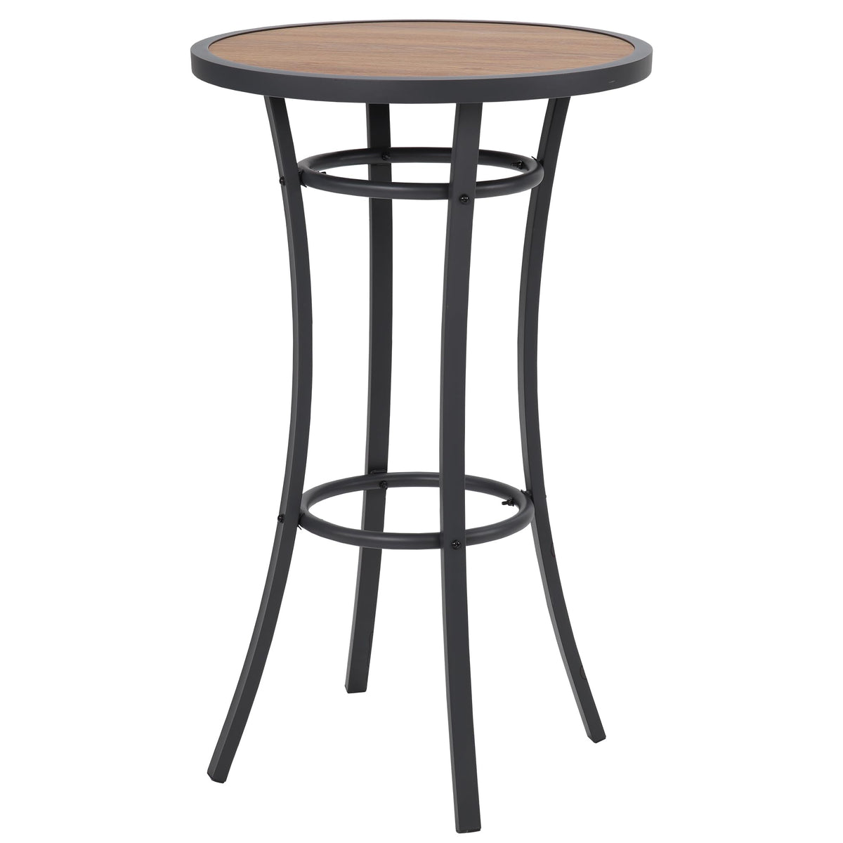 Naga Bahna Outdoor Bar Height Bistro Table, 40-Inch Patio Bar Table Bistro Dining Table Pub Table With Wooden-Like Table Top & M