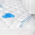 King Size Waterproof Mattress Pad, Cooling Waterproof Mattress Pad Cover With Elastic Extra Long Skirt Up To 18'- Ultra Soft Br