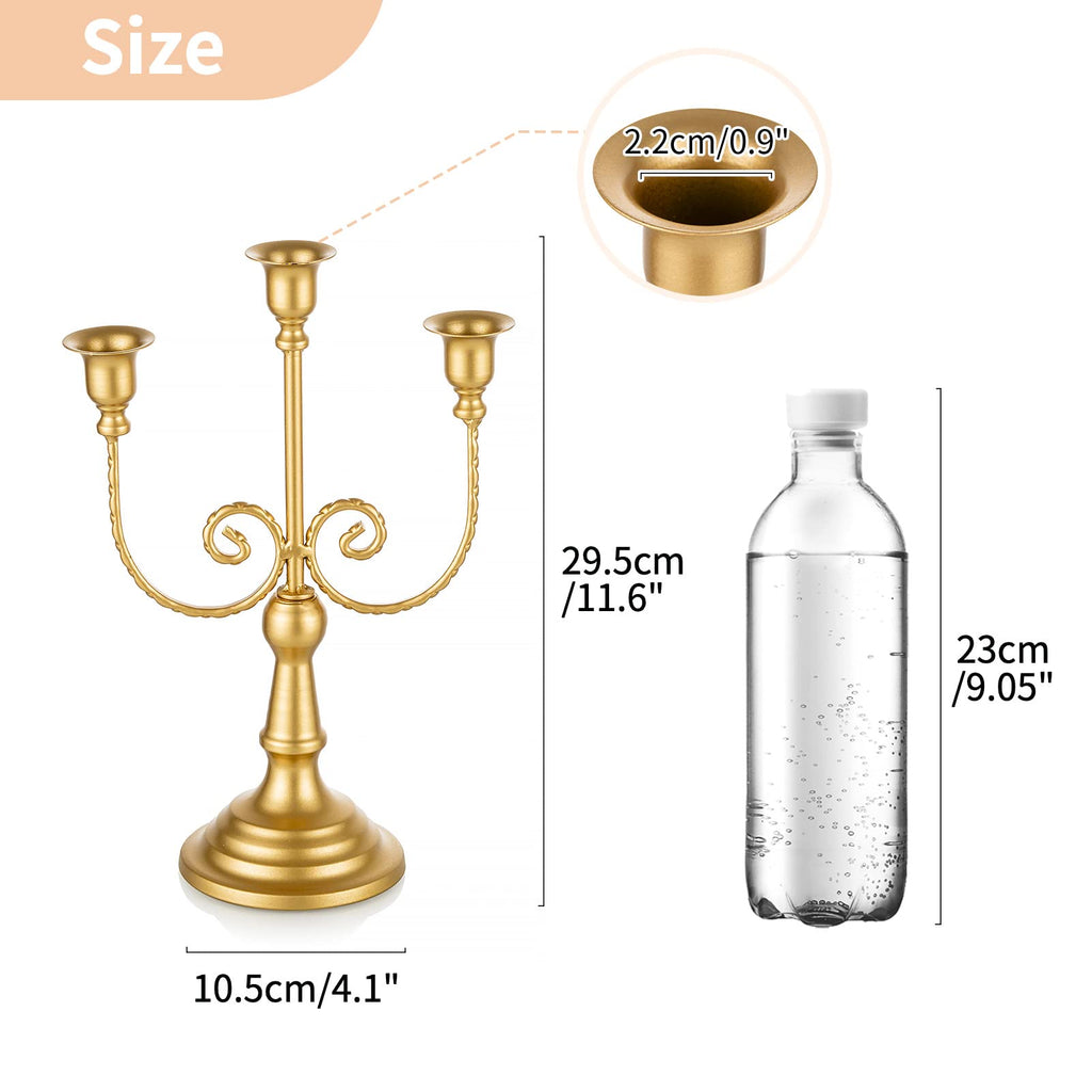 Nuptio Candlestick Holders Candelabras Gold Candle Stick Stands 2 Pcs Metal Candelabra Centerpieces Candlestick Holders For Tape