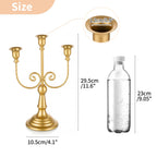 Nuptio Candlestick Holders Candelabras Gold Candle Stick Stands 2 Pcs Metal Candelabra Centerpieces Candlestick Holders For Tape
