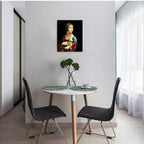 A&T ARTWORK Lady with an Ermine Canvas Print Wall Art, Giclee Reproduction, 20x16 inches