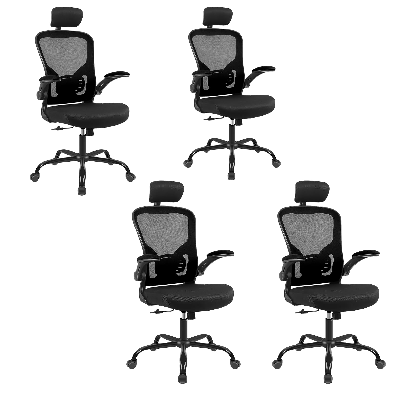 Ergonomic Office Desk Chair 4Pack- Mesh Home Office Desk Chairs With Lumbar Support & 3D Adjustable Armrests,Executive Rolling C
