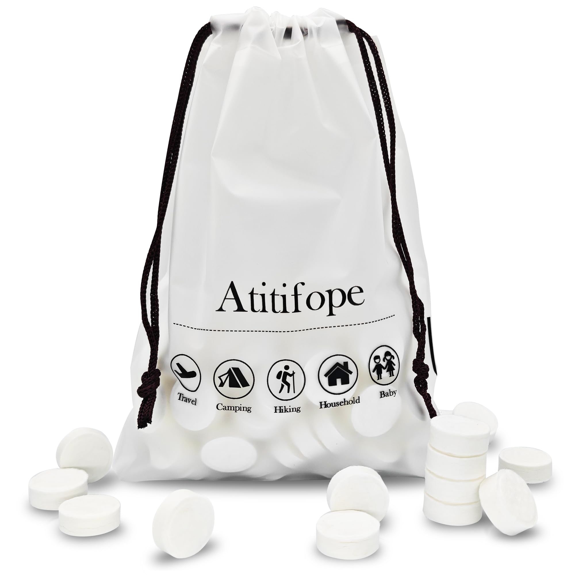 Atitifope Compressed Towels Facial Cleansing Cloths Travel Camping Washcloths (7.9in*7.9in,100pieces)