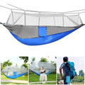 Camping Hammock with Mosquito Net, Lightweight Double Hammock Portable Parachute Nylon Camping Hammock with Easy Assembly for Tr