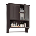 Mino Kesper Bathroom Wall Cabinet, Over The Toilet Storage Cabinet with 2 Doors and Adjustable Shelf, Wooden Medicine Cabinet Wa