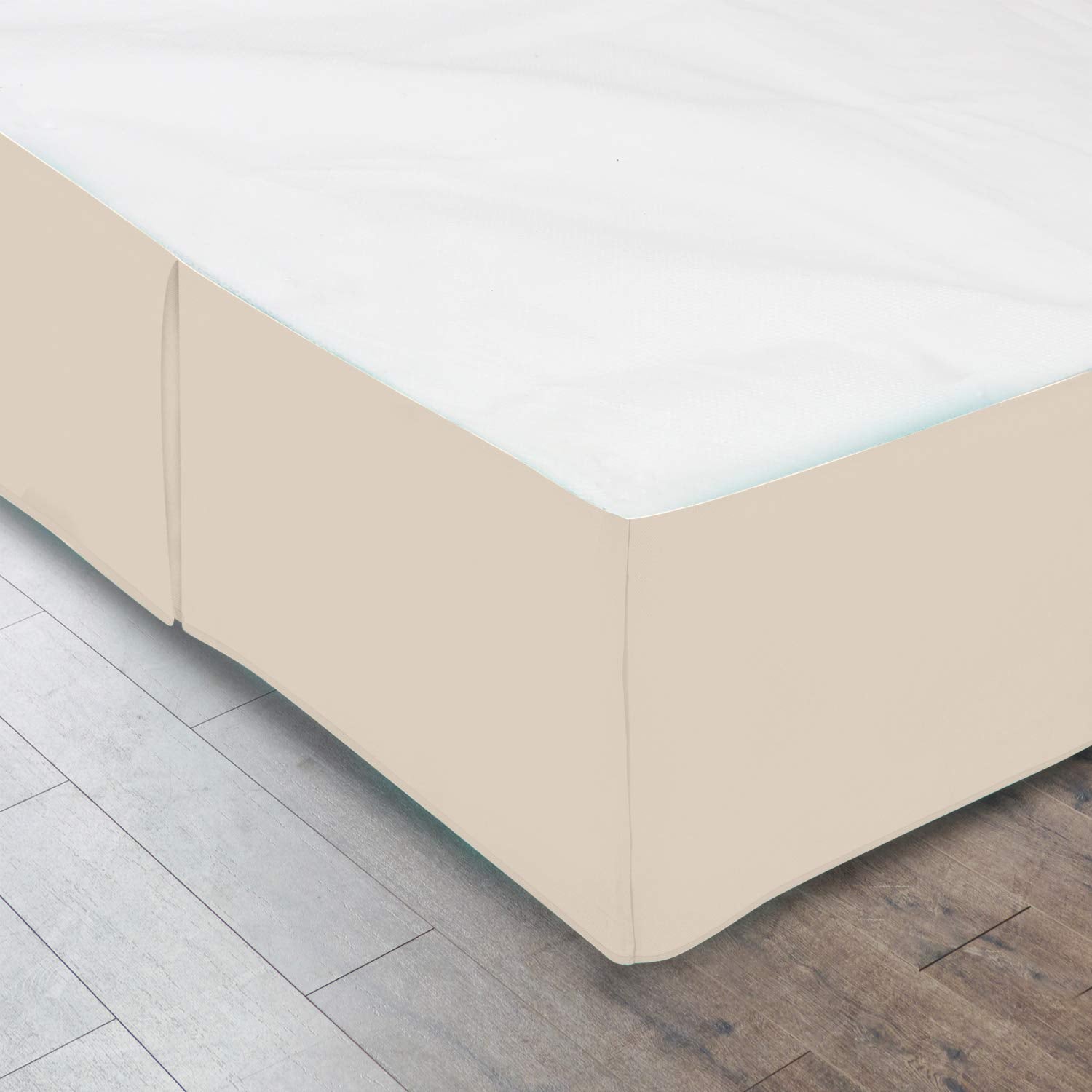 Nestl Cream Twin Bed Skirt - Twin Size Bed Skirt 14 Inch Drop - Brushed Microfiber Bed Skirts - Hotel Quality Pleated Bed Skirt - Shrinkage & Fade Resistant