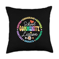 Groovy School Community Liaison Back to School Appreciation Throw Pillow