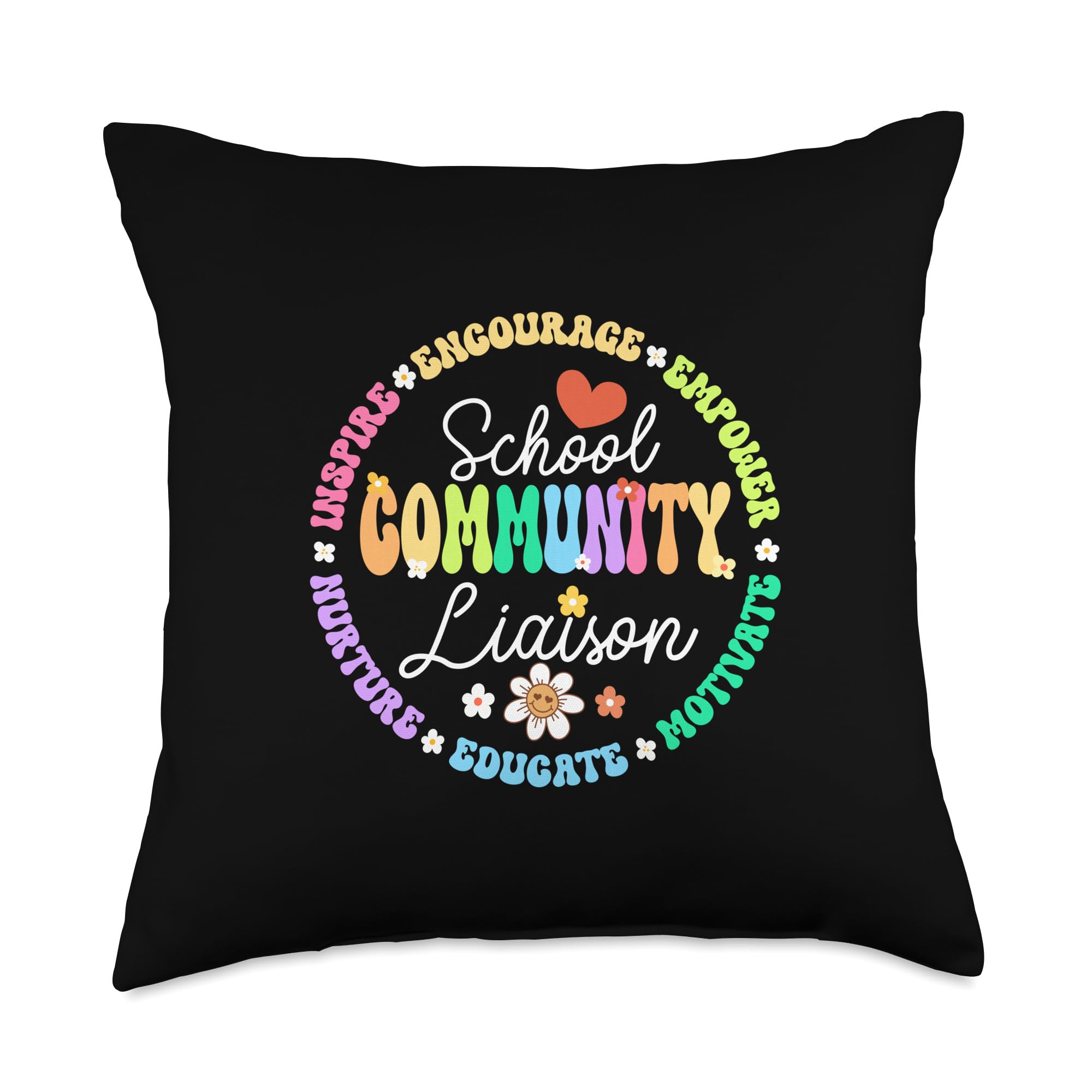 Groovy School Community Liaison Back to School Appreciation Throw Pillow