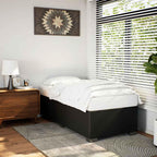 vidaXL - Twin XL Faux Leather Platform Bed Frame Black - Modern Bed Furniture for Bedroom