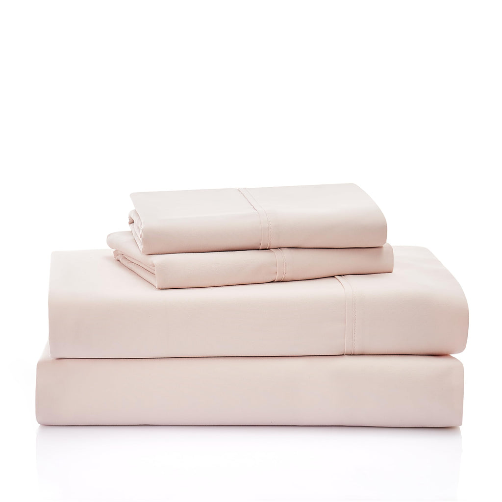 Ugg Hedi Queen Sheet Set 4-Piece Luxury Cooling Sheets Deep Pockets Premium Bedding With 2 Pillow Shams Hypoallergenic Machine Washable Soft Lightweight Bed Set For Bedroom, Queen, Shell Pink