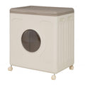 FANTASK 45L Storage Container with Lid, Mobile Wardrobe with Transparent Window, Portable Laundry Basket for Home, Laundry & Bed