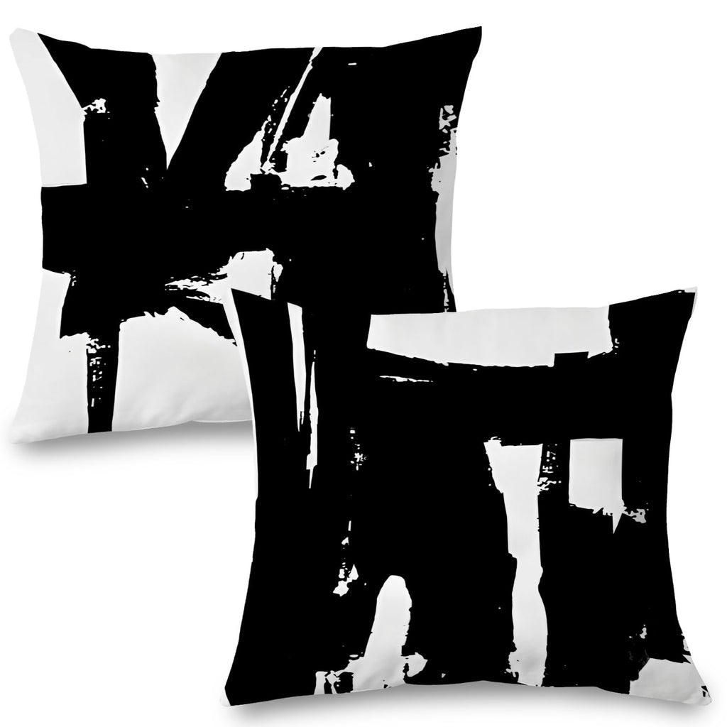 Supwhd Black And White Pillow Covers, Black And White Pillows Cover 16X16, Black And White Throw Pillows Cover Set Of 2, Black A