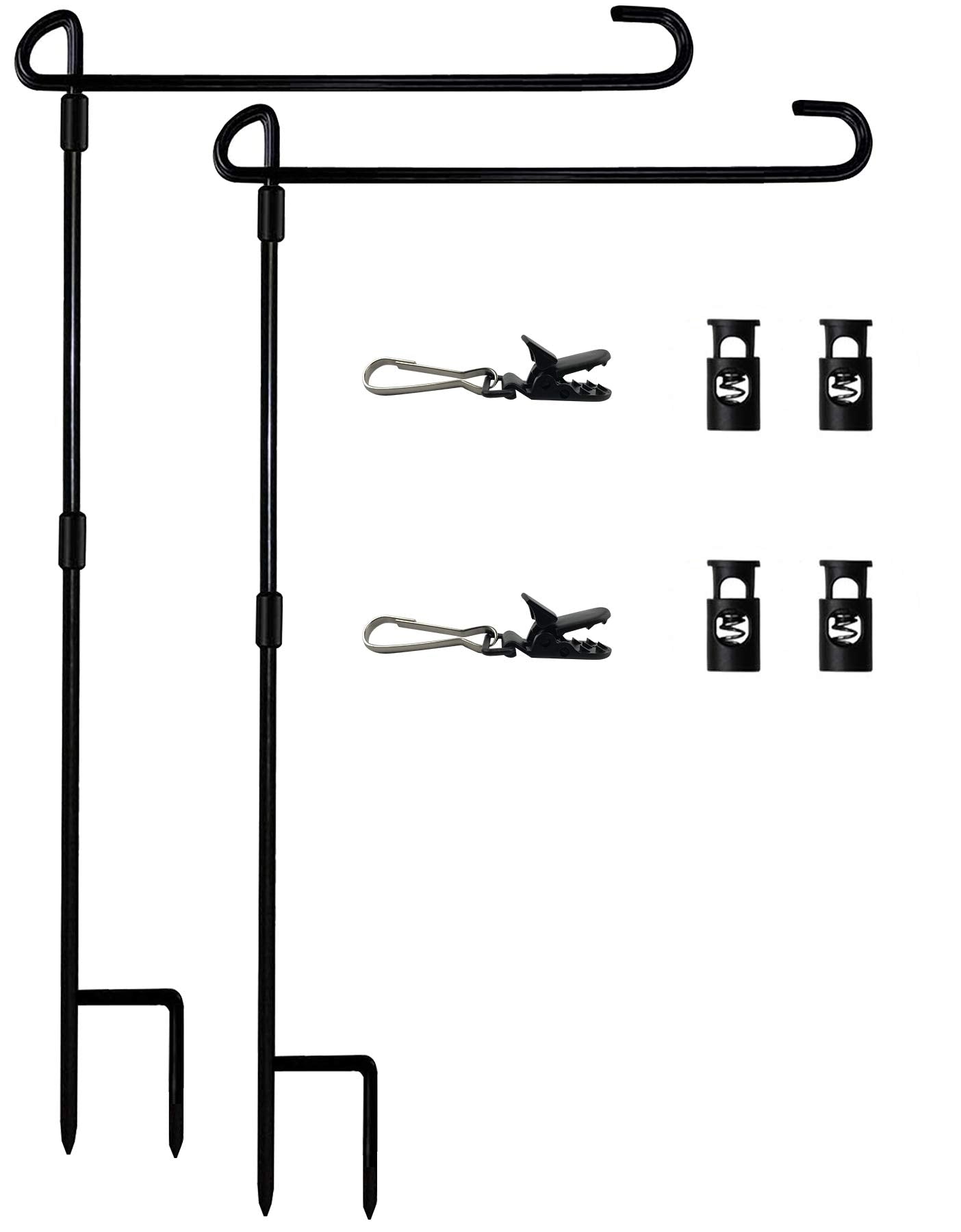 Garden Flag Stand Premium Garden Flag Pole Holder For All Seasons Yard Flags Metal Powder-Coated Weather-Proof Paint With 4 Stop
